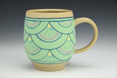 Green Scallops Mug