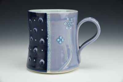 Mazarine & Lavender Flower Polka Dot Mug
