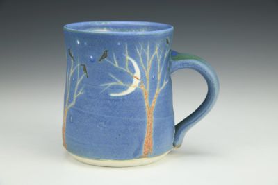 Small Cup - Night Sky Moon, Stars, and Murmurations