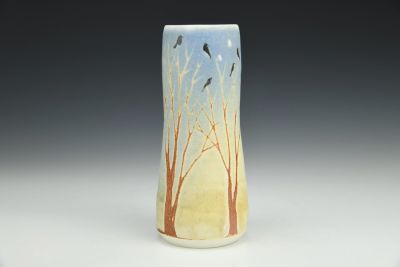 Tiny Vase - Dusk Sky Moon, Stars, and Murmurations