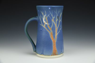 Cup - Night Sky Moon, Trees, Stars, And Murmurations