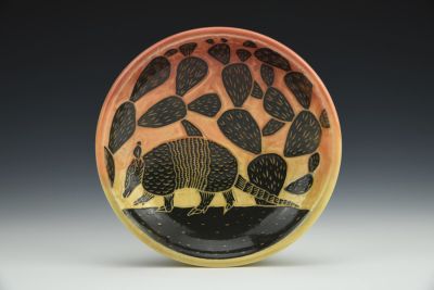 Armadillo and Cacti Plate
