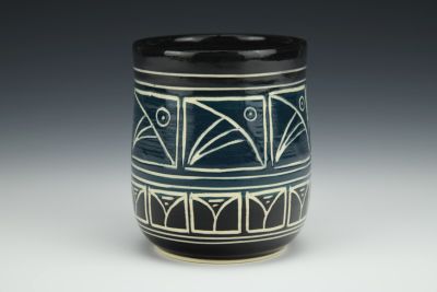 Blue On Black Bell Tumbler