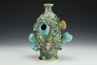 Sea Foam Green Bottle Vase