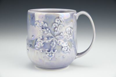 Sparkly Lavender Snowflake Mug