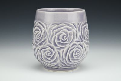 Carved Rose Cup in Lavender