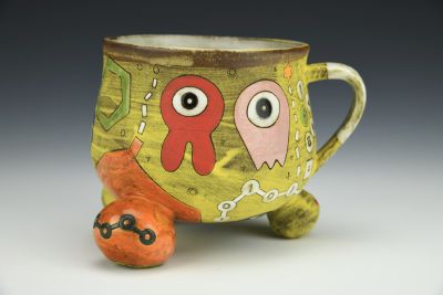 Yellow Tripod Alien Mug