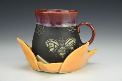 Bee Mug and Sunflower Saucer