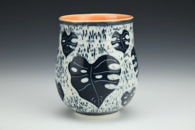 Sgraffito Monstera Sipper