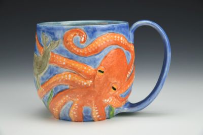 Octopus Playing with Seals Mug