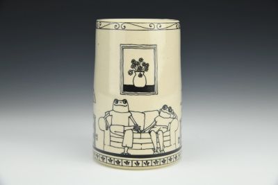 Froggy Fancy Cylinder Vase