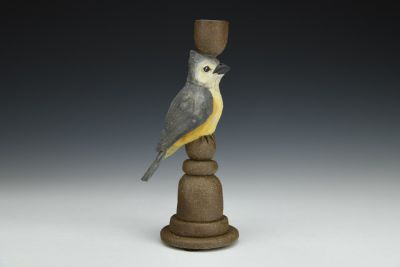 Tufted Titmouse Candlestick