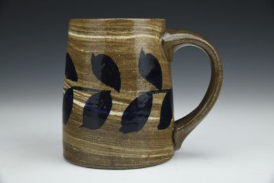 Mug with Brushworks on Marbled Clay