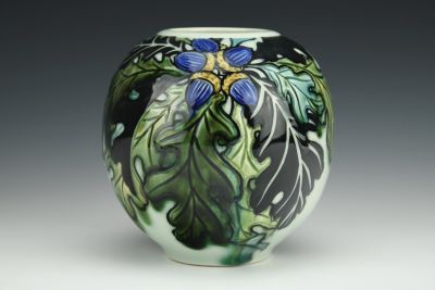 Blue Acorns Vase