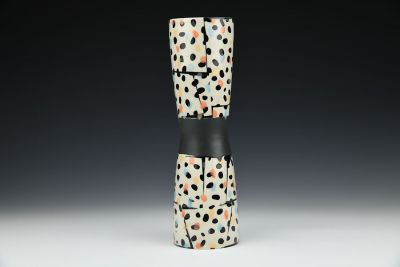 Abstract Dot Hourglass Vase