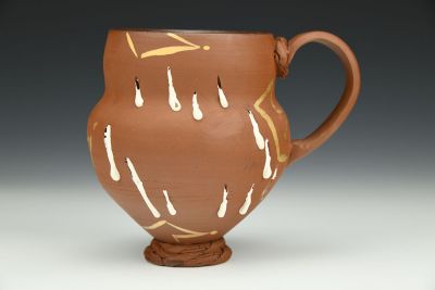 White Drips and Gold Luster Crown Mug