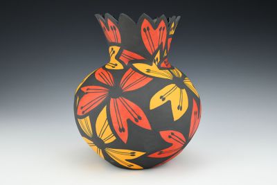 Red and Orange Flower Vase