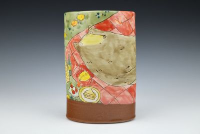 Picnic Bear Oval Vase
