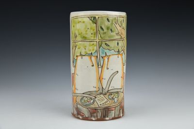 Going Out to Dinner Oval Vase