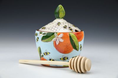 Orange Blossom and Bees Honey Pot