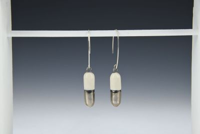 Silver Pill Earrings