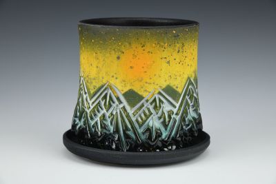 Sunset Planter in Yellow and Green