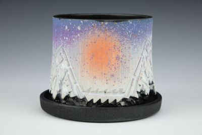 Sunset Planter in Blue and Orange
