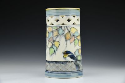 Barn Swallow Pierced Oval Vase