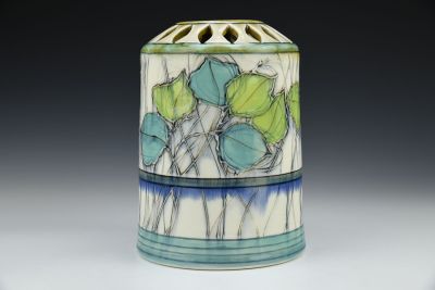 Leaves Pierced Barrel Vase