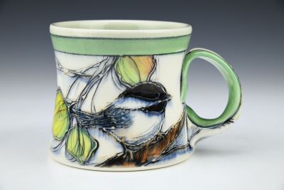 Chickadee and Leaves Mug