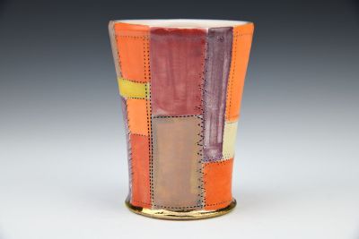 Patchwork Tumbler with Gold