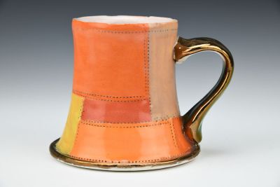 Patchwork Mug with Bronze
