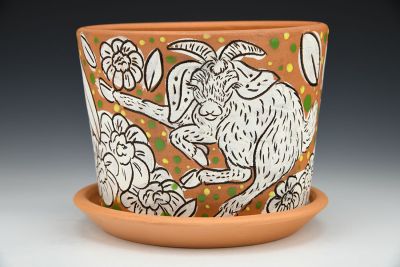 Goat Planter and Saucer