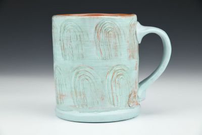 Mug with Arches Pattern in Light Teal