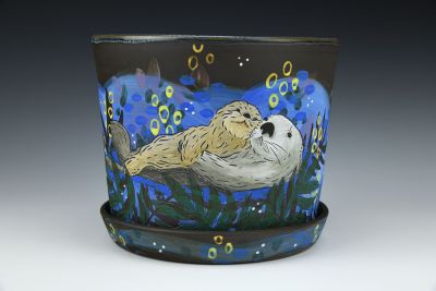 Otter Planter and Saucer