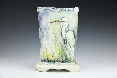 Heron and Egret Vase