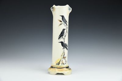 Crows and Rabbit Bud Vase