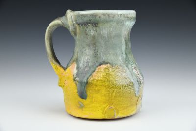 Glazed Mug - Yellow and Blue Colorfield