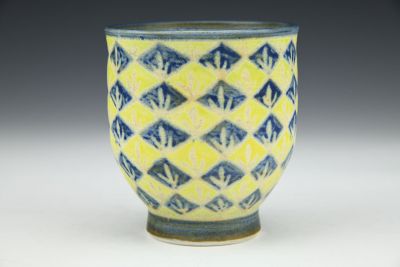 Blue and Yellow with Dots Teabowl