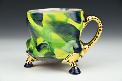 Chartreuse, Blue and Copper with Gold