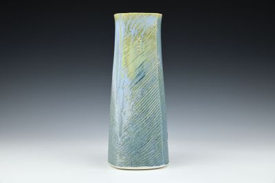 Taller Square Blue Vase