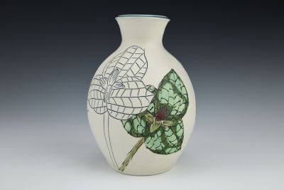 Wren and Trillium Vase