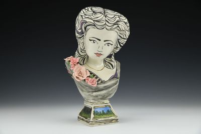 Adelaide Bust with Roses on Base
