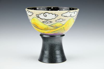 Midnight Mountain - Happy Mountain Mini Goblet / Candle Holder