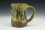 Tall Bark Mug With Green Moss Glaze