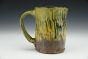 Tall Bark Mug With Green Moss Glaze