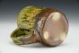 Tall Bark Mug With Green Moss Glaze