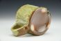 Short Bark Mug With Yellow Moss Glaze