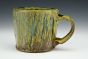 Short Bark Mug With Green Moss Glaze
