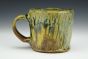 Short Bark Mug With Green Moss Glaze